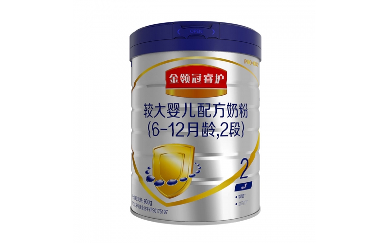 伊利奶粉 金領(lǐng)冠睿護系列 較大嬰兒乳鐵蛋白配方奶粉 2段900克(6-12個月適用)