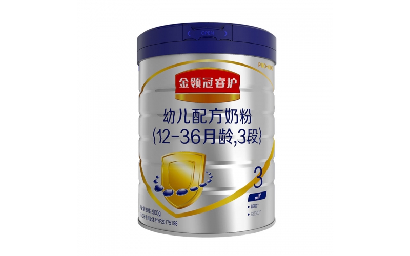 伊利奶粉 金領(lǐng)冠睿護 幼兒配方奶粉3段900克（1-3歲幼兒適用）新西蘭原裝原罐進口 含乳鐵蛋白