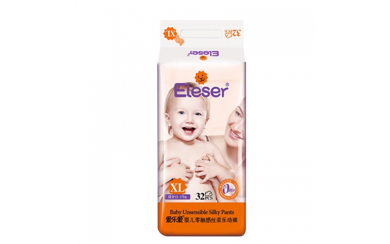 愛樂愛（Eleser） 紙尿褲XL碼36片嬰兒零觸感絲柔紙尿褲超薄干爽透氣尿不濕（12-17kg）