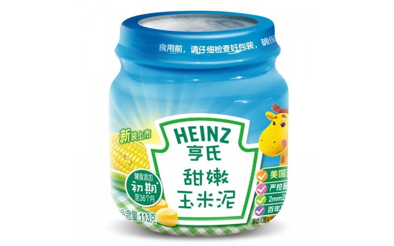 亨氏（Heinz） 嬰兒佐餐泥寶寶營養(yǎng)輔食兒童果泥 甜嫩玉米泥113g 正品保障