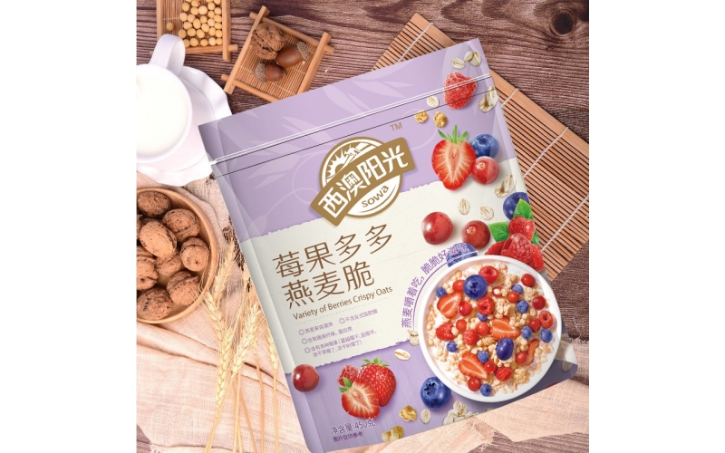 西麥西澳陽光莓果多多燕麥脆450g袋 即食干吃冷泡早餐谷物燕麥片代餐 莓果多多燕麥脆450g