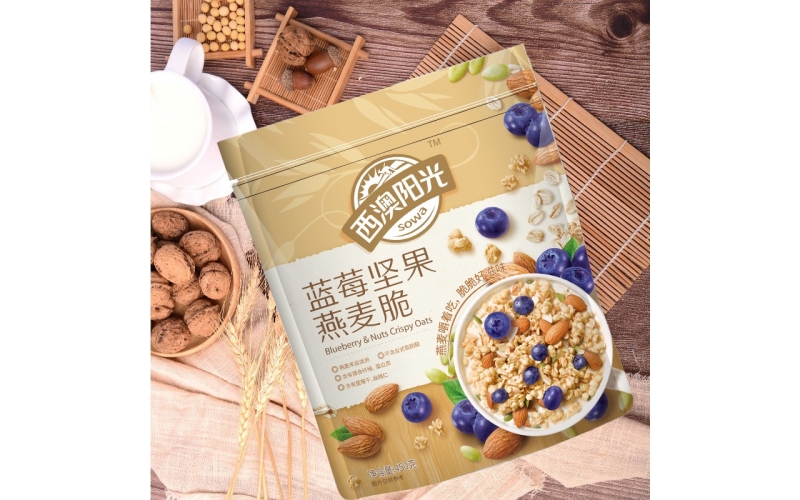 西麥西澳陽光藍莓堅果燕麥脆450g袋 即食干吃冷泡早餐谷物燕麥片代餐 藍莓堅果燕麥脆450g