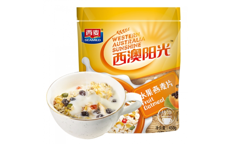 蝦米 燕麥片 西澳陽光 營養(yǎng)早餐食品 牛奶好搭檔 即食 混合什錦水果谷物代餐麥片450g