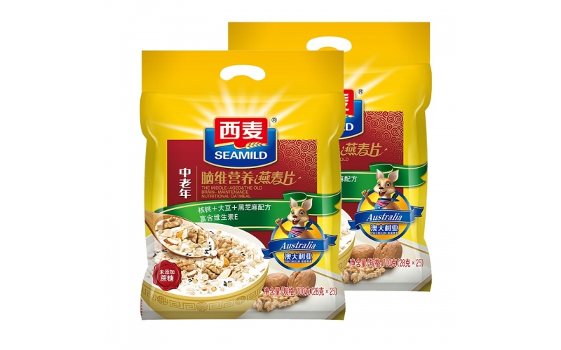 西麥燕麥片中老年腦維營(yíng)養(yǎng)麥片700g袋裝即食谷物營(yíng)養(yǎng)沖飲早餐未添加蔗糖（獨(dú)立小包裝） 中老年?duì)I養(yǎng)700g袋